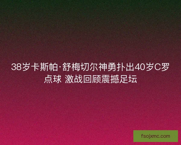 38岁卡斯帕·舒梅切尔神勇扑出40岁C罗点球 激战回顾震撼足坛